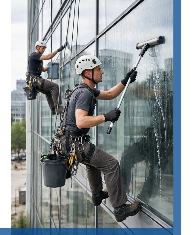 Мойка витражей альпинистами в Комсомольске-на-Амуре от 714 р. под ключ|ВЫСОТНИК-Кмс