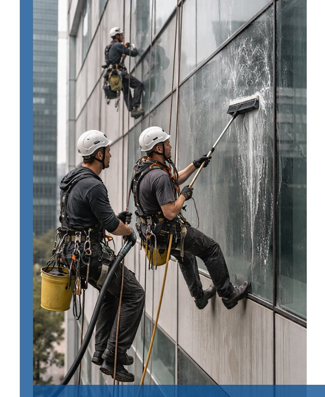 Профессиональная высотная мойка фасадов зданий в Комсомольске-на-Амуре