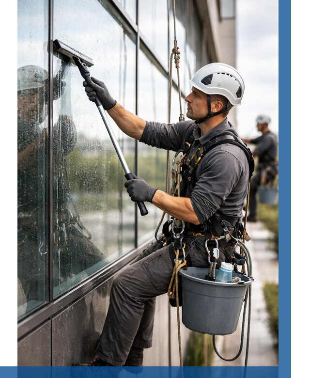 Мойка стеклянных фасадов в Комсомольске-на-Амуре от 204 р. | ВЫСОТНИК-Кмс