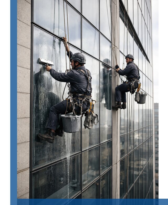 Профессиональная мойка стеклянных фасадов зданий в Комсомольске-на-Амуре