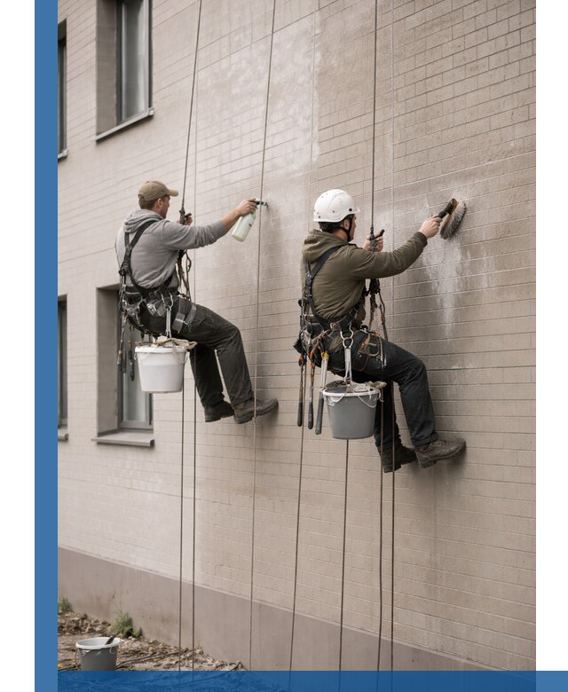 Удаление высолов с фасада зданий в Комсомольске-на-Амуре без повреждений и следов