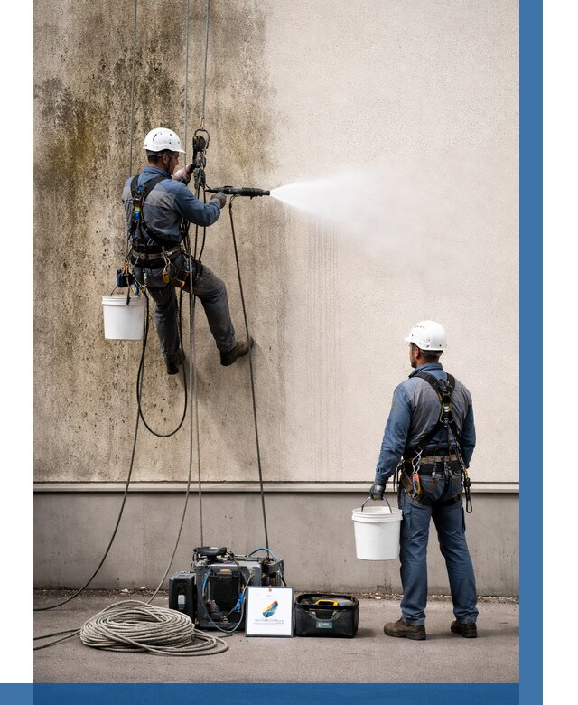 Очистка фасада от плесени в Комсомольске-на-Амуре от 306 р. | ВЫСОТНИК-Кмс