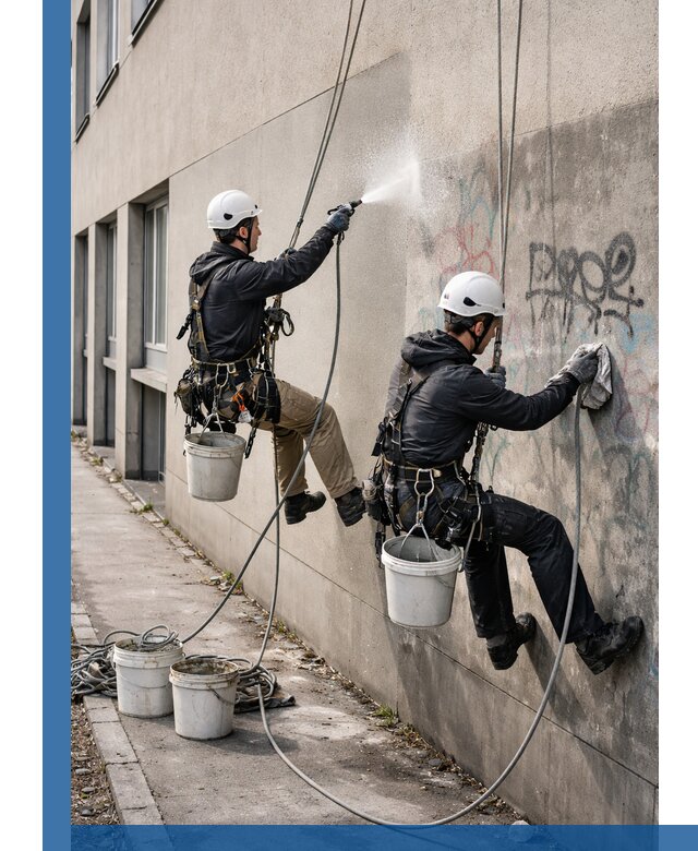 Антиграффити покрытие фасада с защитой от надписей в Комсомольске-на-Амуре