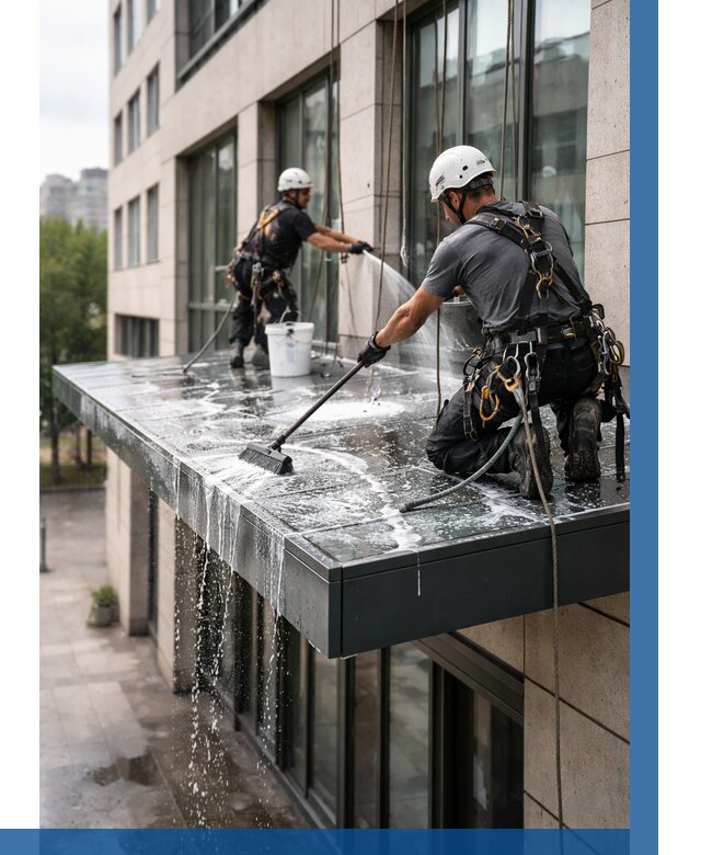 Мойка козырьков и навесов в Комсомольске-на-Амуре от 3571 р. | ВЫСОТНИК-Кмс