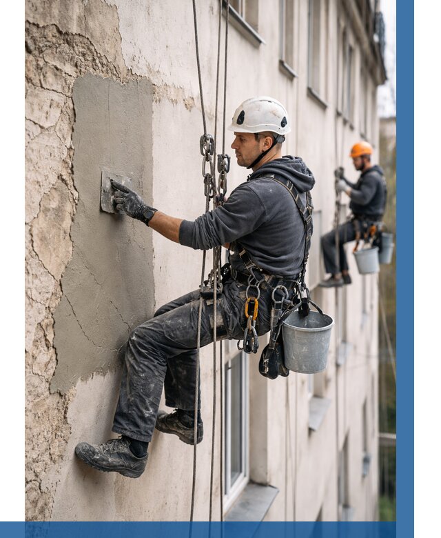 Восстановление штукатурки фасада в Комсомольске-на-Амуре от 1224 р. | ВЫСОТНИК-Кмс