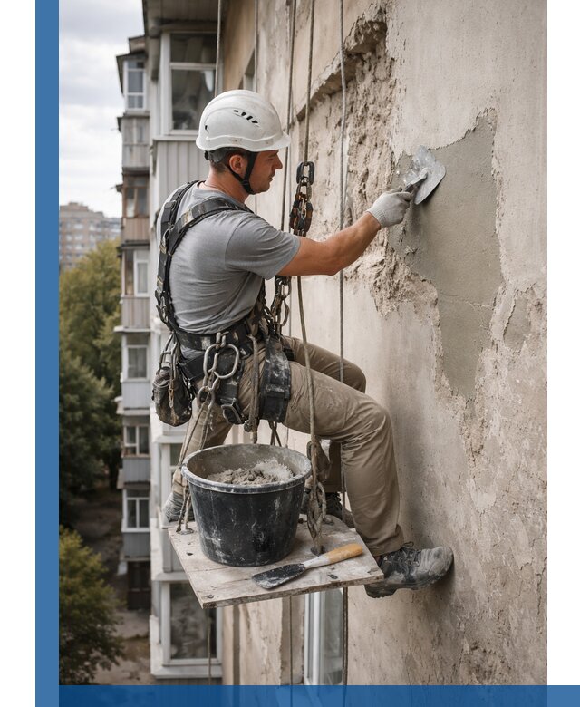 Восстановление фасадной штукатурки в Комсомольске-на-Амуре с гарантией качества