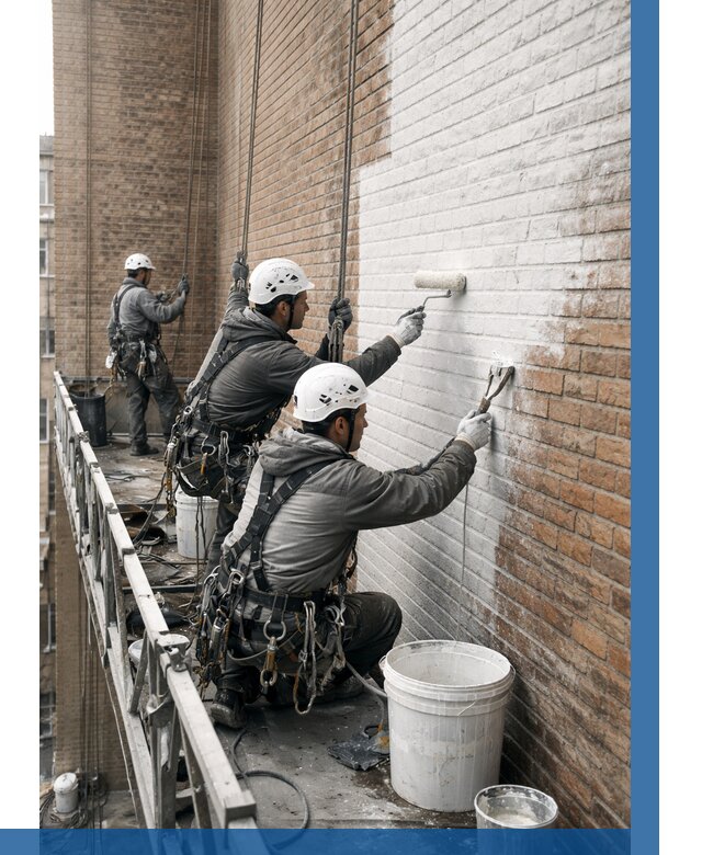 Покраска кирпичного фасада в Комсомольске-на-Амуре от 357 р. | ВЫСОТНИК-Кмс