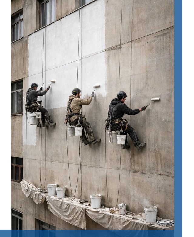 Покраска бетонного фасада в Комсомольске-на-Амуре от 357 р за м2 | ВЫСОТНИК-Кмс