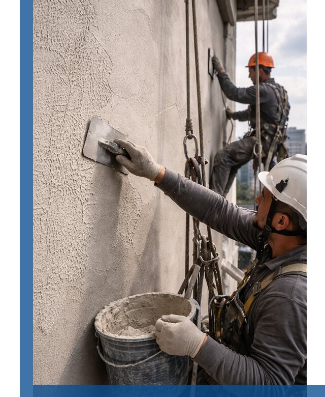 Декоративная штукатурка фасада с утеплением и защитой в Комсомольске-на-Амуре