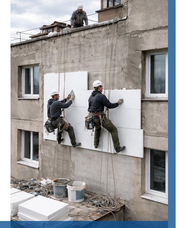 Утепление фасада пенополистиролом в Комсомольске-на-Амуре от 1837 р. | ВЫСОТНИК-Кмс