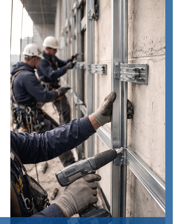 Монтаж подсистемы вентфасада в Комсомольске-на-Амуре от 867 р. | ВЫСОТНИК-Кмс