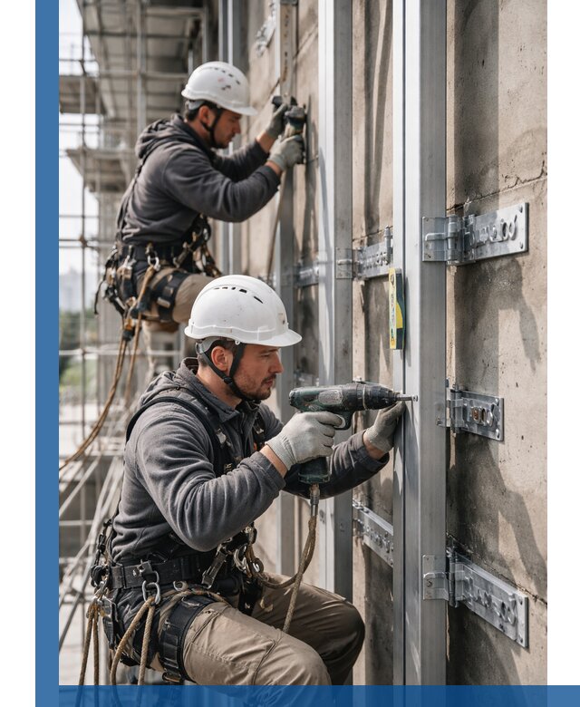 Монтаж и крепление подсистемы вентфасада в Комсомольске-на-Амуре