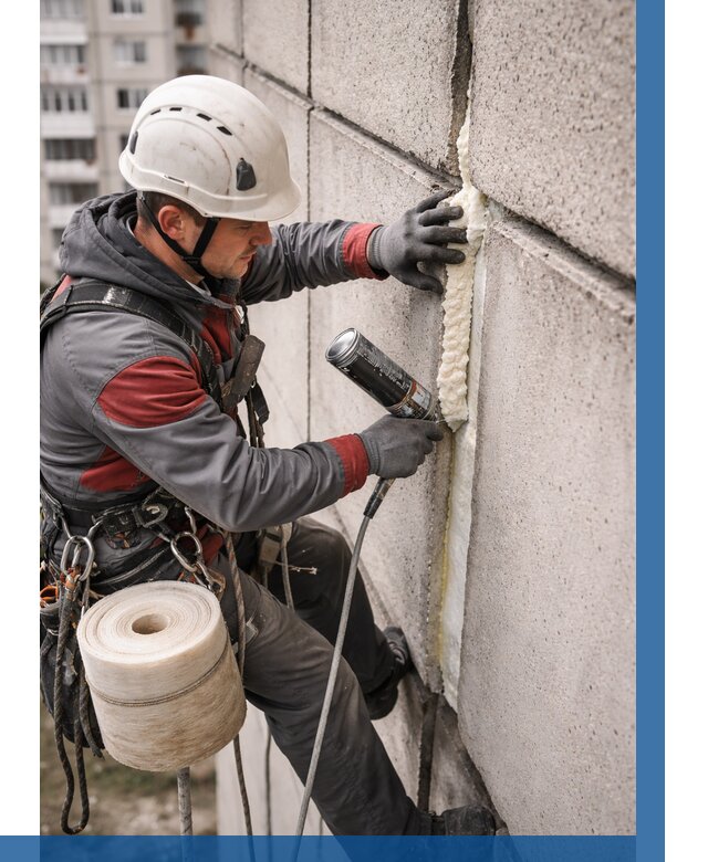 Утепление межпанельных швов в Комсомольске-на-Амуре от 714 р. | ВЫСОТНИК-Кмс