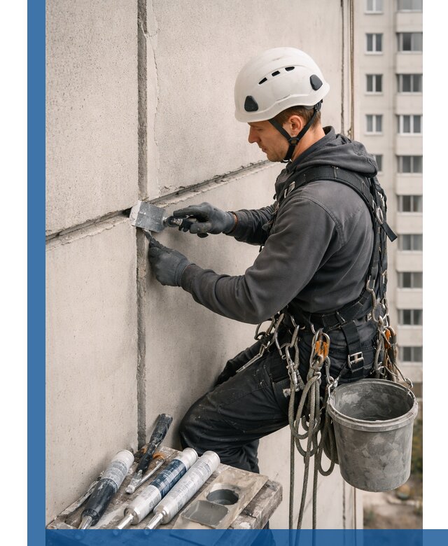 Ремонт межпанельных швов в Комсомольске-на-Амуре герметизация и восстановление
