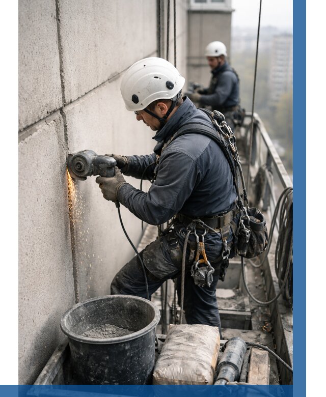 Штробление межпанельных швов в Комсомольске-на-Амуре от 1224 р. | ВЫСОТНИК-Кмс