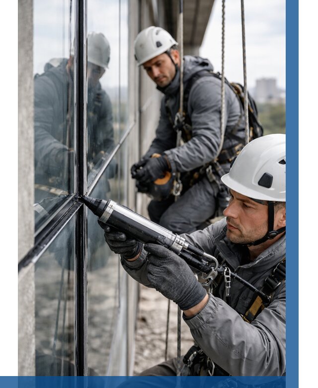 Герметизация витражных швов в Комсомольске-на-Амуре от 663 р. | ВЫСОТНИК-Кмс