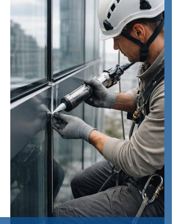 Герметизация стыков витража в Комсомольске-на-Амуре от 1224 р. | ВЫСОТНИК-Кмс