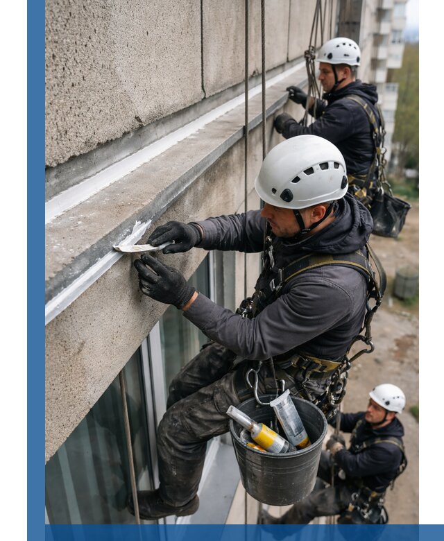 Герметизация примыкания балкона в Комсомольске-на-Амуре под ключ с гарантией