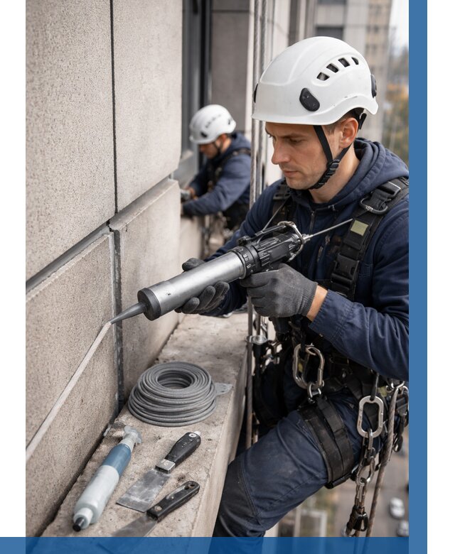 Герметизация деформационных швов фасада в Комсомольске-на-Амуре от 714 | ВЫСОТНИК-Кмс