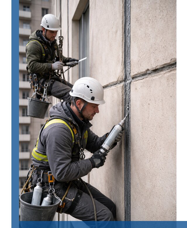 Герметизация деформационных швов фасада в Комсомольске-на-Амуре качественно