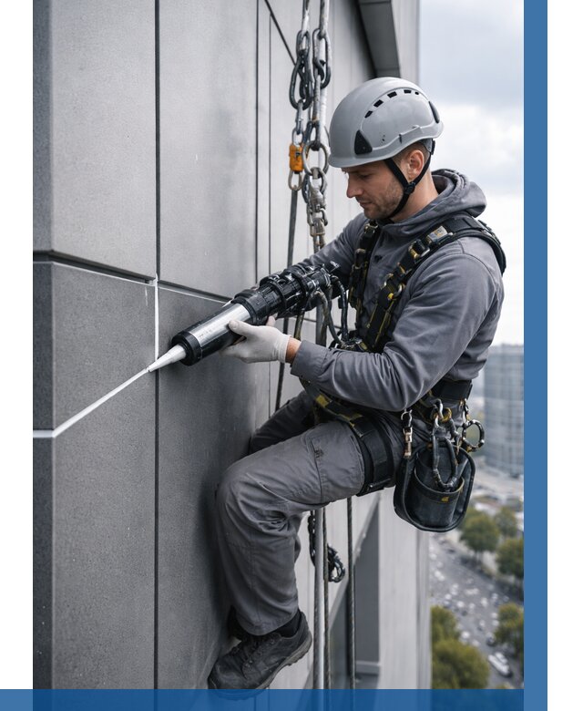 Герметизация стыков фасадных панелей в Комсомольске-на-Амуре от 6633 р.| ВЫСОТНИК-Кмс