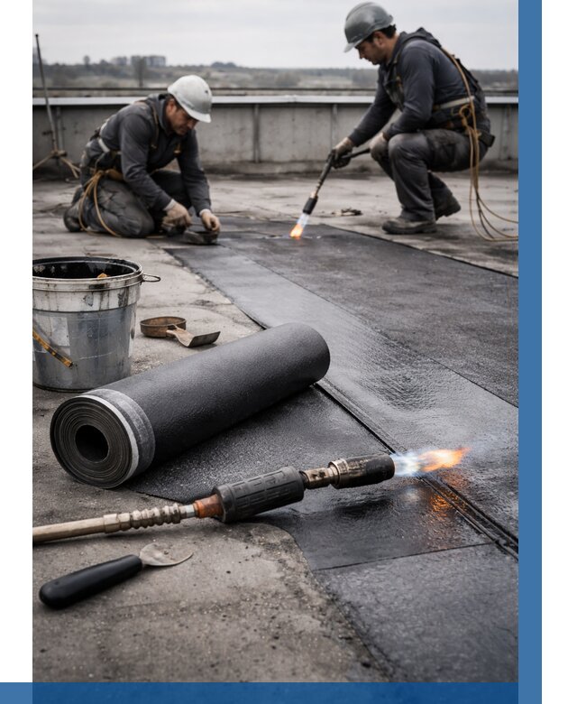 Ремонт рулонной кровли в Комсомольске-на-Амуре от 663 р. | ВЫСОТНИК-Кмс