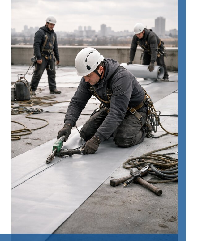 Ремонт мембранной кровли в Комсомольске-на-Амуре от 1837 р./м2 | ВЫСОТНИК-Кмс