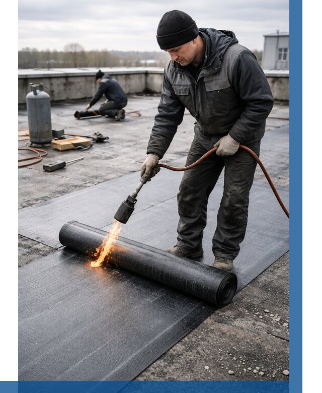 Ремонт наплавляемой кровли в Комсомольске-на-Амуре от 714 р. | ВЫСОТНИК-Кмс