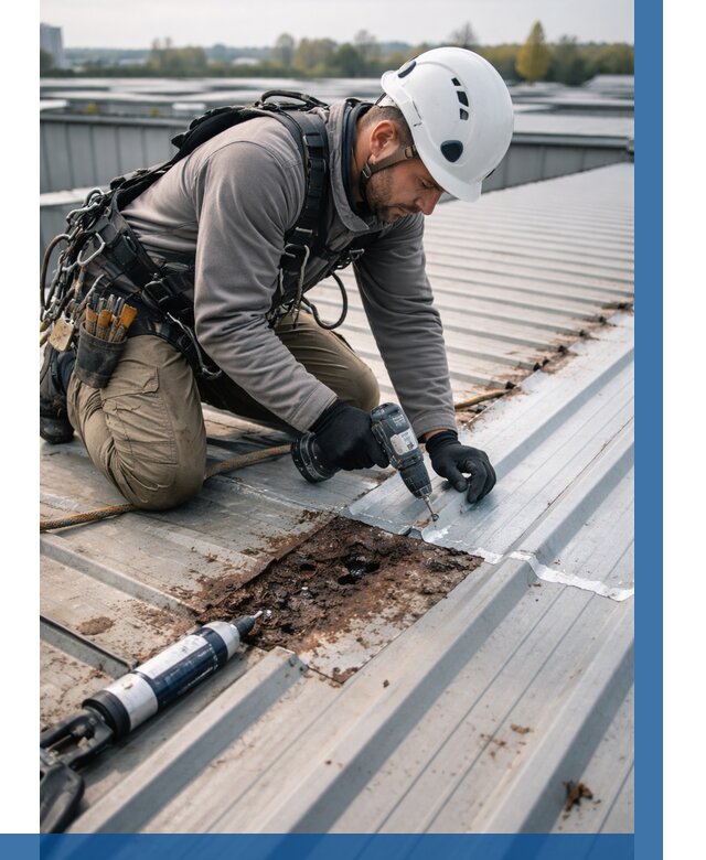 Ремонт профнастила на кровле в Комсомольске-на-Амуре от 714 р. | ВЫСОТНИК-Кмс