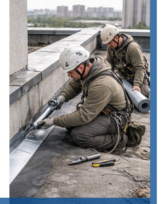 Ремонт кровельных примыканий в Комсомольске-на-Амуре от 1224 р. | ВЫСОТНИК-Кмс