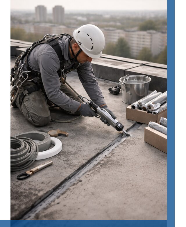 Герметизация швов кровли в Комсомольске-на-Амуре от 459 р./м2 | ВЫСОТНИК-Кмс