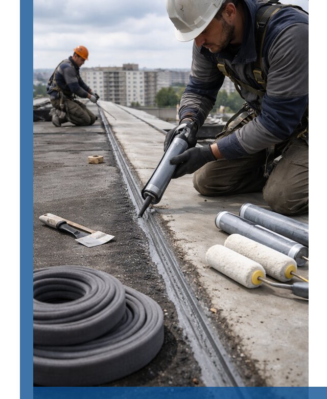 Герметизация швов кровли в Комсомольске-на-Амуре с гарантией герметичности