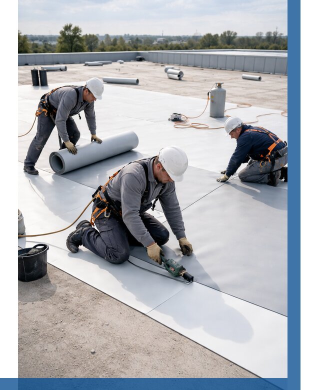 Монтаж мембранной кровли под ключ в Комсомольске-на-Амуре от 1224 р. | ВЫСОТНИК-Кмс