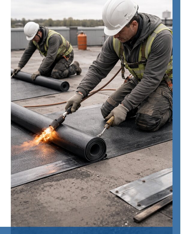 Монтаж наплавляемой кровли в Комсомольске-на-Амуре от 867 р. — ВЫСОТНИК-Кмс