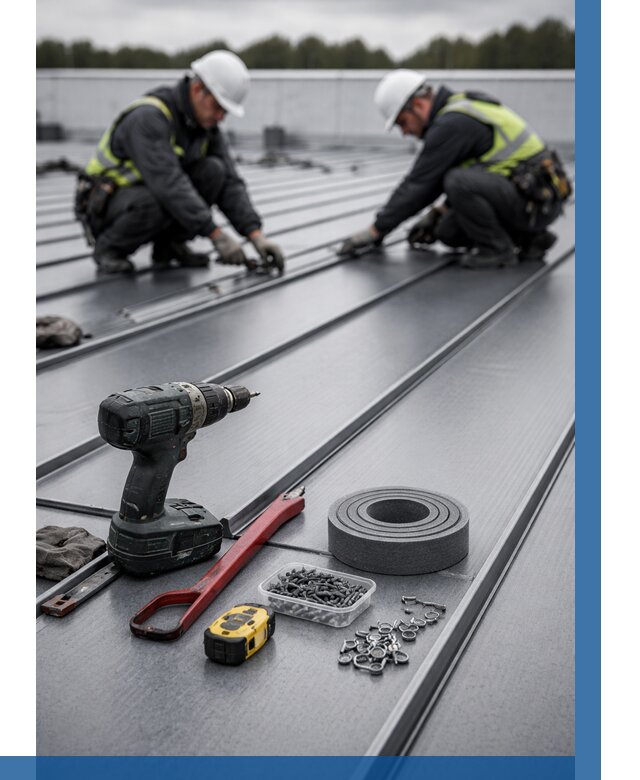 Монтаж фальцевой кровли в Комсомольске-на-Амуре от 1837 р. | ВЫСОТНИК-Кмс