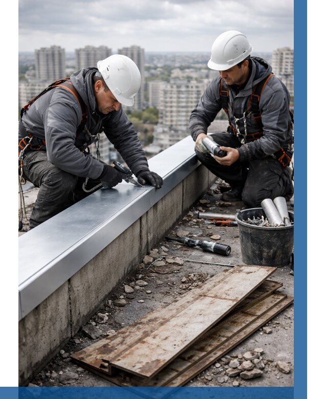 Замена парапетных крышек под ключ в Комсомольске-на-Амуре от 1224 р. | ВЫСОТНИК-Кмс