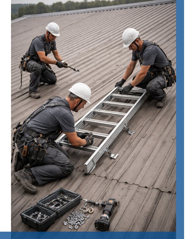 Монтаж кровельной лестницы в Комсомольске-на-Амуре от 4592 р. | ВЫСОТНИК-Кмс