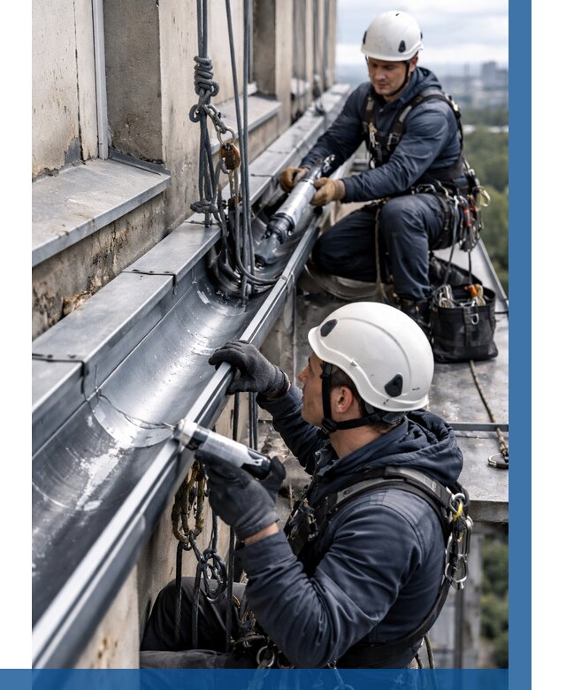 Ремонт водосточных желобов в Комсомольске-на-Амуре от 6633 р. | ВЫСОТНИК-Кмс