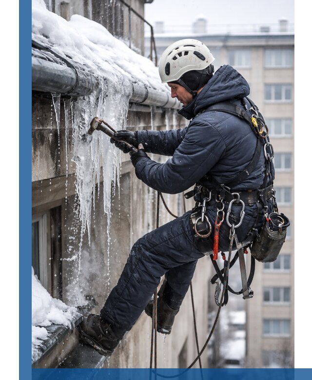 Удаление наледи и чистка водостоков в Комсомольске-на-Амуре оперативно и безопасно