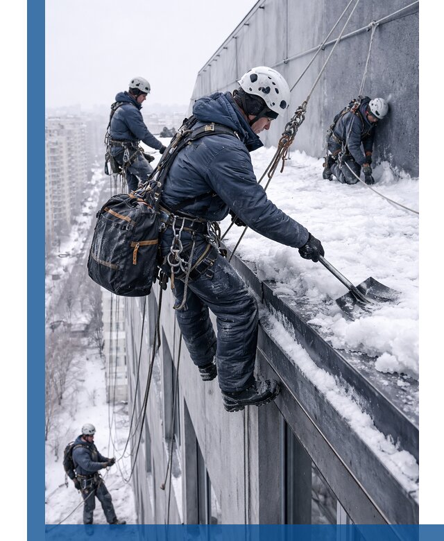 Абонентское обслуживание кровли зимой в Комсомольске-на-Амуре регулярный уход
