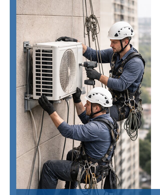 Монтаж внешнего блока кондиционера в Комсомольске-на-Амуре установка и крепление