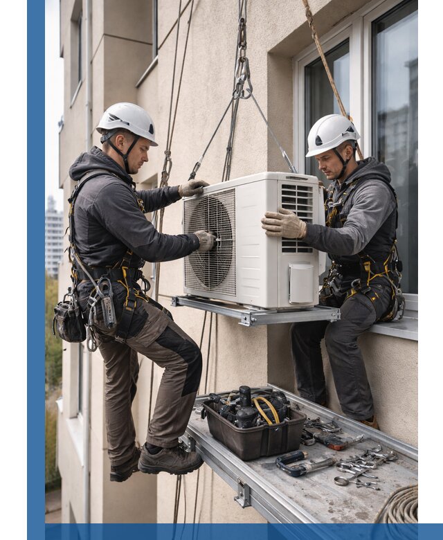 Перенос внешнего блока кондиционера в Комсомольске-на-Амуре с монтажом и крепежом