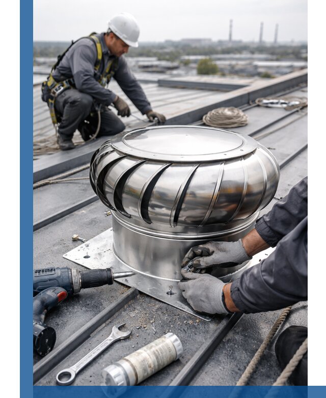 Установка дефлекторов на кровле в Комсомольске-на-Амуре профессионально