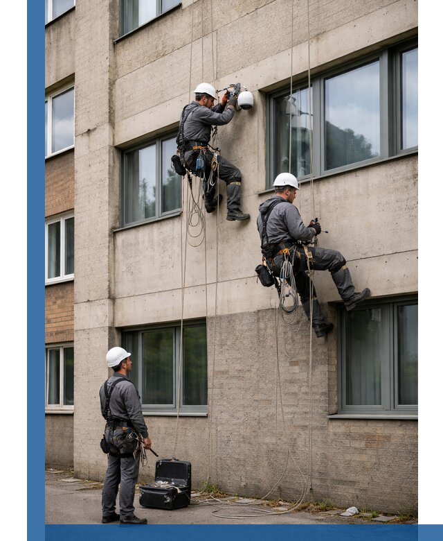 Монтаж фасадных камер видеонаблюдения в Комсомольске-на-Амуре под ключ