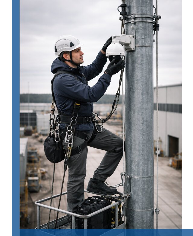 Профессиональная установка видеокамер на мачте в Комсомольске-на-Амуре