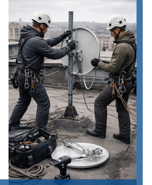 Демонтаж антенн на крыше в Комсомольске-на-Амуре от 4592 р. | ВЫСОТНИК-Кмс