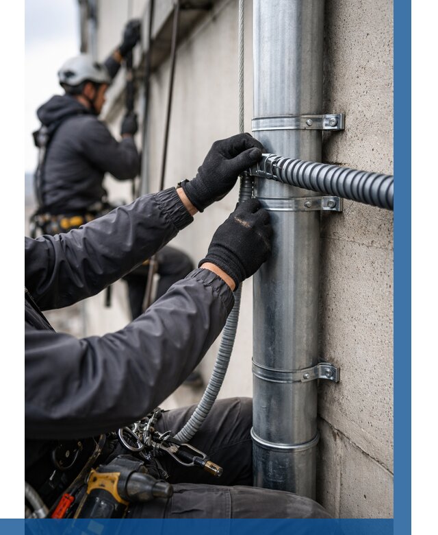 Монтаж гофры для кабеля в Комсомольске-на-Амуре от 306 р. | ВЫСОТНИК-Кмс