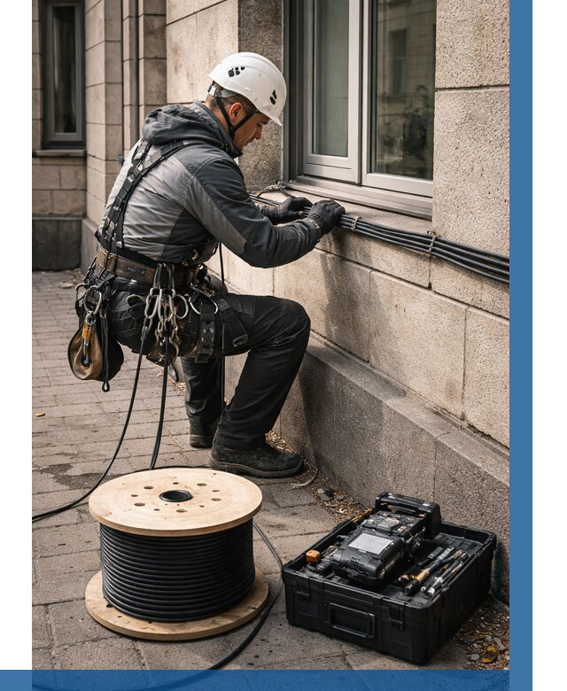 Прокладка оптоволоконного кабеля в Комсомольске-на-Амуре от 816 р. | ВЫСОТНИК-Кмс