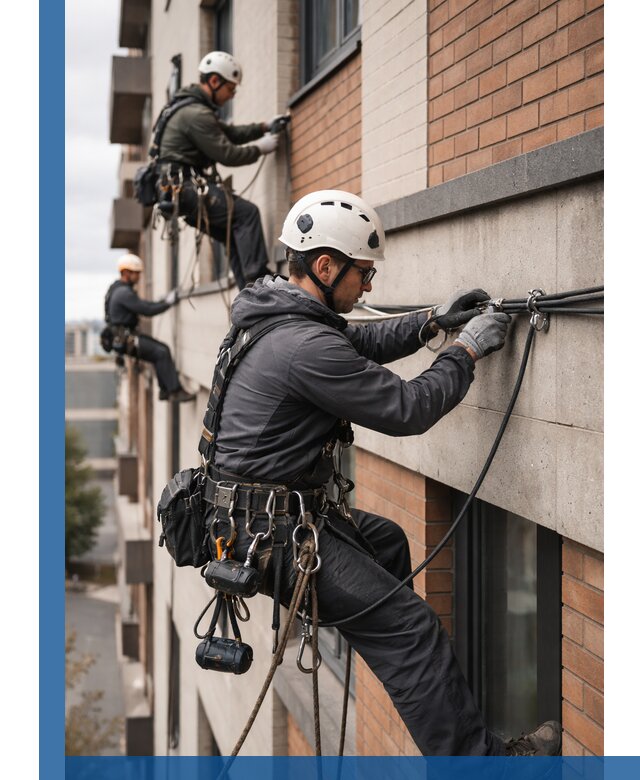 Крепление кабеля на фасаде монтаж и крепеж в Комсомольске-на-Амуре