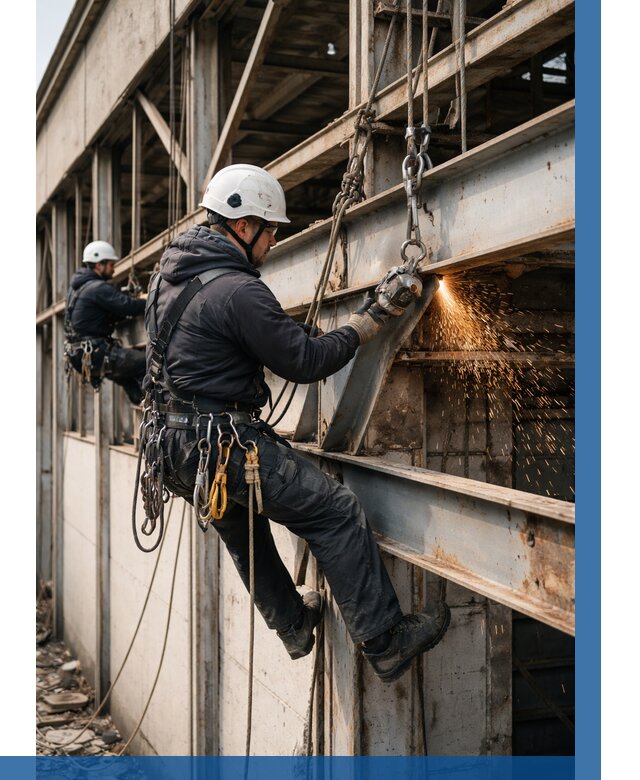 Демонтаж металлоконструкций на высоте в Комсомольске-на-Амуре от 6633р. |ВЫСОТНИК-Кмс